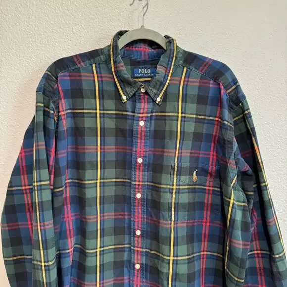 Polo Ralph Lauren Plaid Button Down Shirt 2XB Big Tall Classic Fit - Picture 4 of 7